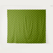 Zuur groen zwart schaakbordpatroon wandkleed (Voorkant (horizontaal))