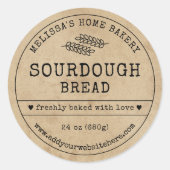 Zuurdeeg Brood Rustiek Boerderij Bakkerij Label (Voorkant)