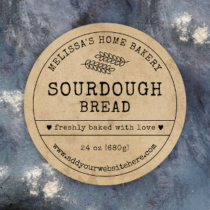 Zuurdeeg Brood Rustiek Boerderij Bakkerij Label
