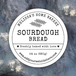 Zuurdeeg Brood Rustiek Eenvoudig Bakkerij Label