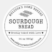 Zuurdeeg Brood Rustiek  Eenvoudig Bakkerij Label (Voorkant)