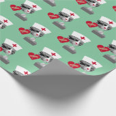 Zuurkat met gebroken hart en weefsels cadeaupapier (Hoek)