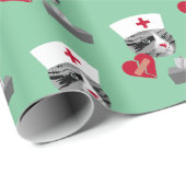 Zuurkat met gebroken hart en weefsels cadeaupapier (Rol Hoek)