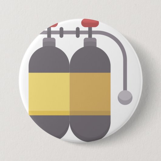 Zuurstoftank — scubasetank ronde button 7,6 cm (Voorkant)