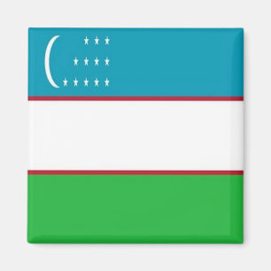 zUZ001 UZBEKI FLAG, Oezbekistan, Asia Fridge Magneet