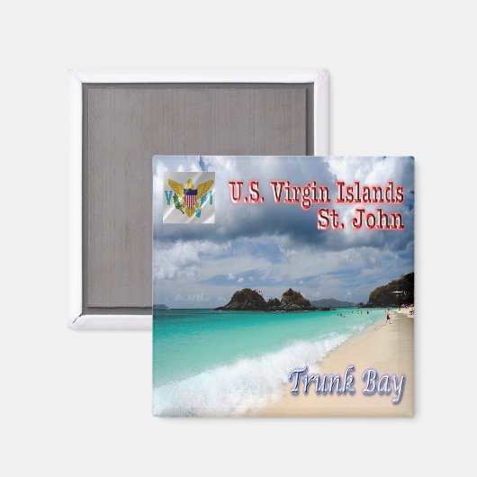 zVI010 ST. JOHN, Trunk Bay, Maagdeneilanden, Koelk Magneet (Voorkant / Achterkant)