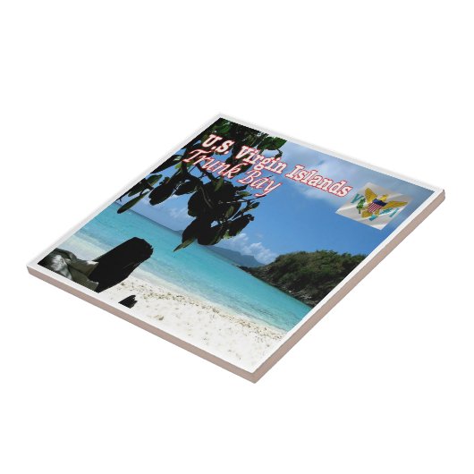 zVI016 MAAGDENEILANDEN, Trunk Bay, Amerika, Tegeltje (Zijkant)