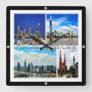 zVN013 HO CHI MINH City SAIGON, Mosaic Vierkante Klok