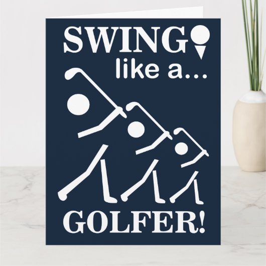 Zwaai als een golfer Golf begroeting Kaart (Voorkant)