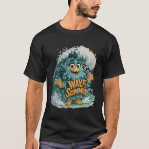 Zwaai Hallo Zomer Schattig Zeemonster T-shirt