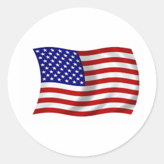 Zwaaien Amerikaanse vlag Ronde Sticker