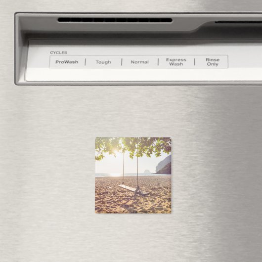 Zwaaien op de strand bij zonsondergang magneet (Insitu (Vaatwasser))