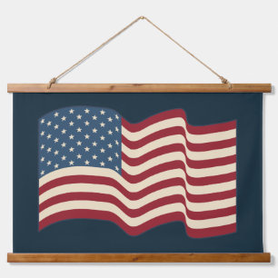 Zwaaien rustieke Amerikaanse vlag Wall Art Tapestr Hangend Wandkleed
