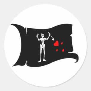 Zwaaiende vlag #1 Blackbeard Ronde Sticker