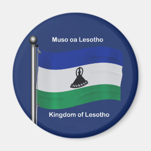 Zwaaiende Vlag van Lesotho Magneet