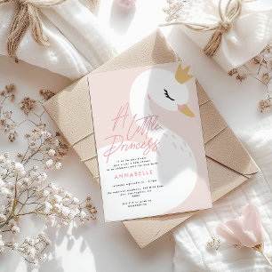 Zwaan babyshower meisjesachtig roze aqua schattig kaart