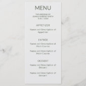 Zwaan bruiloft Monogram Flat Menu (Voorkant)
