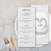Zwaan bruiloft Monogram Flat Menu