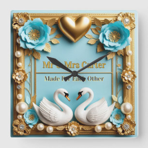 Zwaan Bruiloftsframe Voor Luxe Bruiloftsdecoratie  Vierkante Klok