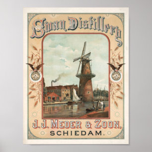 Zwaan Distilleerderij, J.J. Meder & Zoon, Schiedam Poster