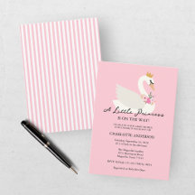 Zwaan Een Kleine Prinses Roze Baby Shower