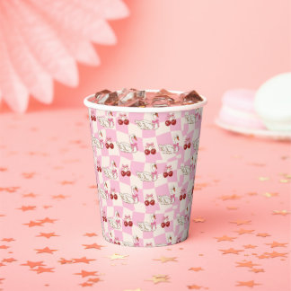Zwaan en Kers Papier Cup Coquette Papieren Bekers