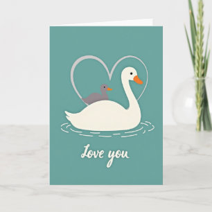 Zwaan En Kuiken Liefde Kaart