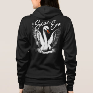 Zwaan Era Wit Print voor & achter Hoodie