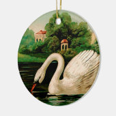  zwaan in het meer keramisch ornament (Links)