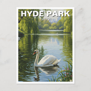 Zwaan in Hyde Park Londen Verenigd Koninkrijk Reiz Briefkaart