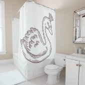 Zwaan in kroon douchegordijn (In situ)