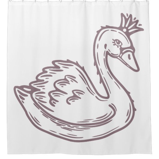 Zwaan in kroon douchegordijn (Voorkant)