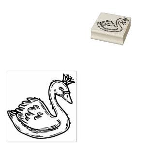 Zwaan in kroon 	rubberstempel