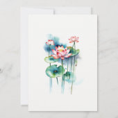 Zwaan In Liefde Waterverf Lotus Vijver QR Code Bru Save The Date (Achterkant)