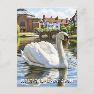 Zwaan in Stratford-upon-Avon Engeland Reizen Briefkaart