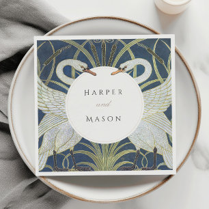 zwaan liefde bruiloft servet