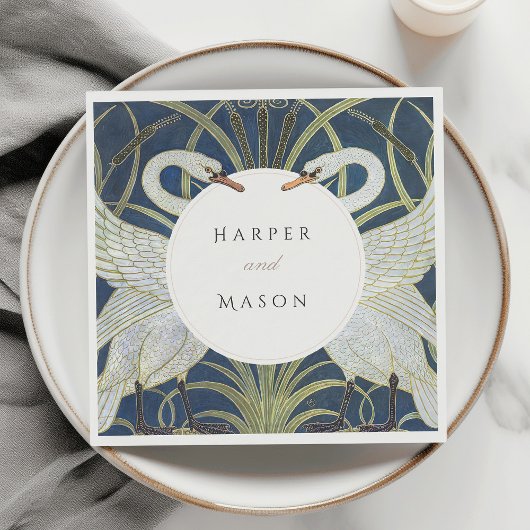 zwaan liefde bruiloft servet