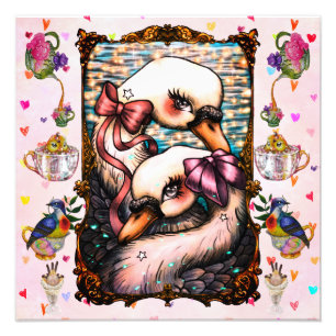Zwaan liefhebbers foto afdruk