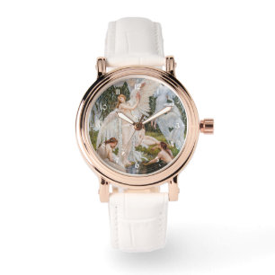  zwaan meisjes door W. Crane Horloge