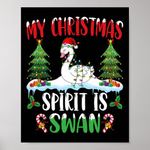 Zwaan met kerstmuts Kerstmis - Kerstgeest Is Poster