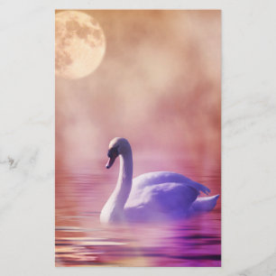 Zwaan op een mistig plakboek papier