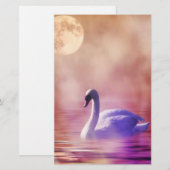 Zwaan op een mistig plakboek papier (Voorkant / Achterkant)