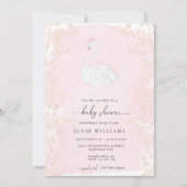 Zwaan Prinses Roze Baby shower Kaart (Voorkant)