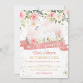 Zwaan Prinses Verjaardag Uitnodiging (Voorkant)