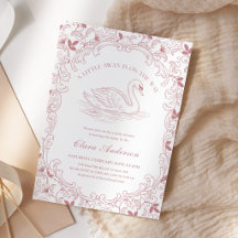 Zwaan Roze Toile Meisje Baby Shower