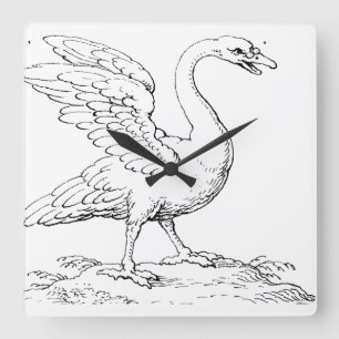 Zwaan Symbool van Liefde en Trouw Kunst Vierkante Klok