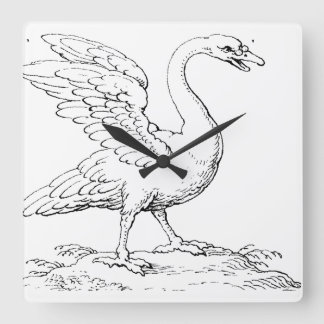 Zwaan Symbool van Liefde en Trouw Kunst Vierkante Klok