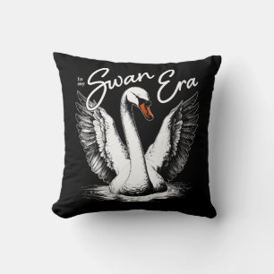  Zwaan Tijdperk White Print Kussen