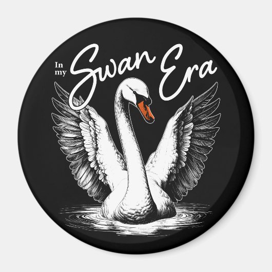  Zwaan Tijdperk White Print Magneet (Voorkant)