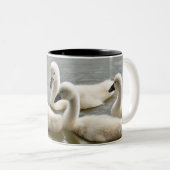 zwaan tweekleurige koffiemok (Voorkant rechts)